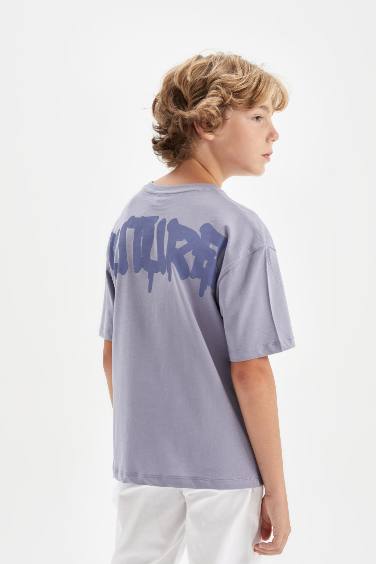 Boy Oversize Fit Crew Neck Printed T-Shirt