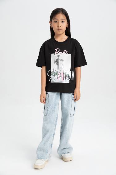 تيشيرت نص ردن بناتي قصة مريحة من باربي