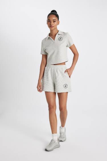 DeFactoFit NBA Los Angeles Lakers Cropped Waffle Shorts