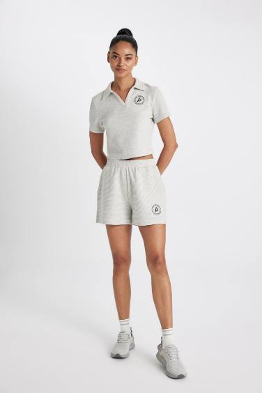 DeFactoFit NBA Los Angeles Lakers Cropped Waffle Shorts