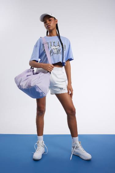 NBA Chicago Bulls Лицензиялық дөңгелек жаға Қысқа жеңді футболка