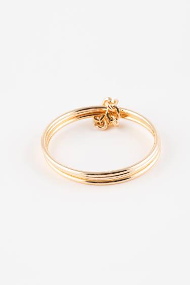 Woman Chain Detailed Stone Gold Bracelet