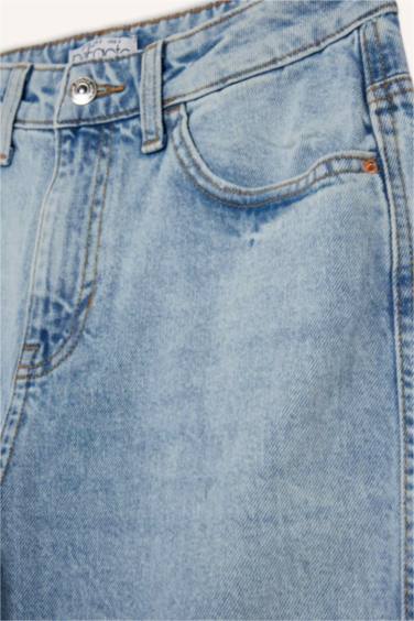 Carrot Fit High Waist Ankle Length Washed Jeans