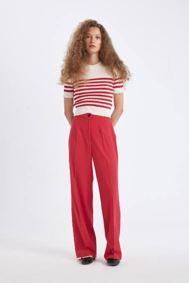 Wide Leg High Waist Standard Length Trousers