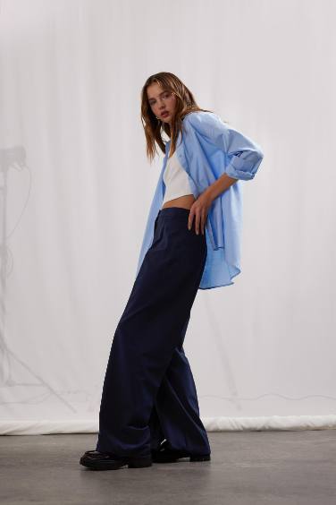 سروال واسع بخصر عالي