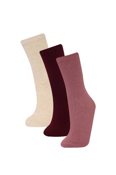 Lot de 3 paires de chaussettes longues en coton pour femme