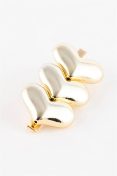 كلبس شعر حريمي ذهبي على شكل قلب