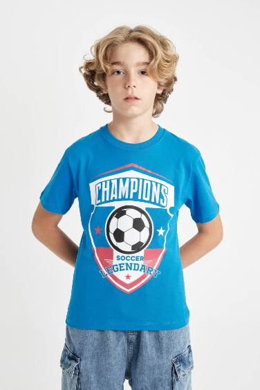 Boy Crew Neck Printed Short Sleeve T-Shirt