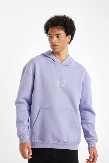 Rick and Morty Boxy Fit Kapüşonlu Sırt Baskılı Sweatshirt