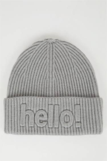 Woman Slogan Printed Knitted Beanie