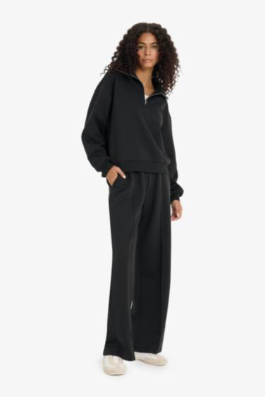 بنطرون ثقيل وايد ليج برجل واسع بجيب