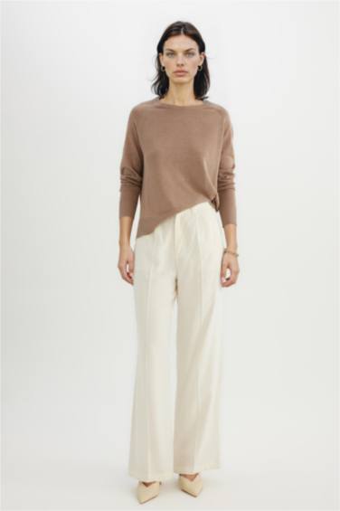 Regular Fit Crew Neck Knitted Pullover