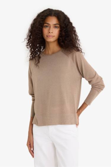 Regular Fit Crew Neck Knitted Pullover