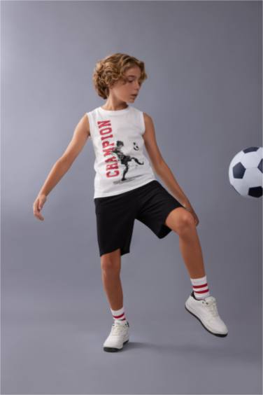 Boy Crew Neck Printed Sleeveless T-Shirt