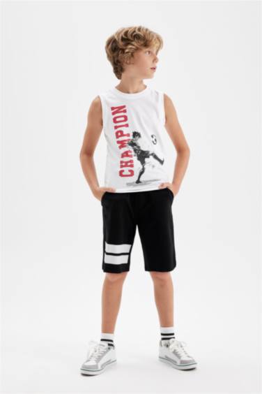 Boy Crew Neck Printed Sleeveless T-Shirt