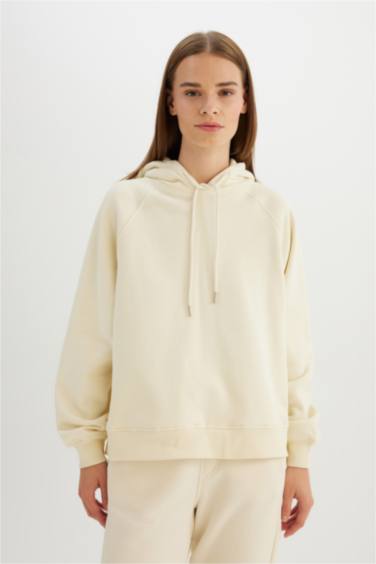 Свитшот оверсайз из плотной ткани с капюшоном