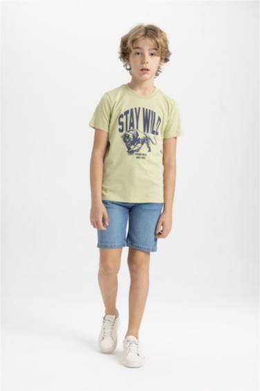 Boy Regular Fit Crew Neck Printed Short Sleeve T-Shirt