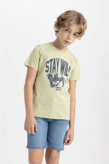 Boy Regular Fit Crew Neck Printed Short Sleeve T-Shirt