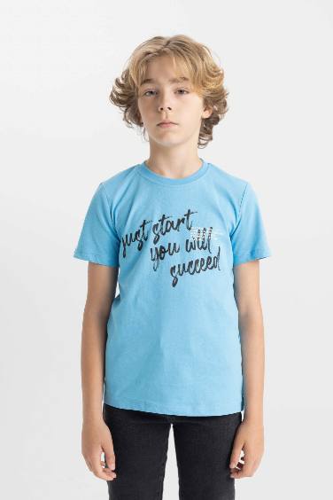 Boy Crew Neck Printed Short Sleeve T-Shirt