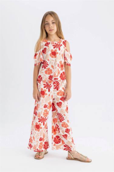 Girl Regular Fit Crew Neck Wrinkled T-Shirt