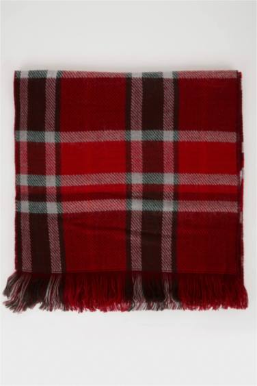 Шарф новогодний в клетку для женщин