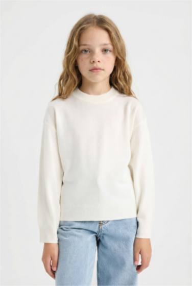Girl Standard Fit Crew Neck Knit Pullover