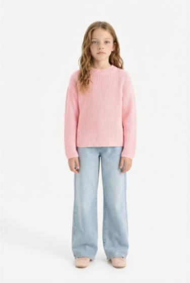 Girl Standard Fit Crew Neck Knit Pullover