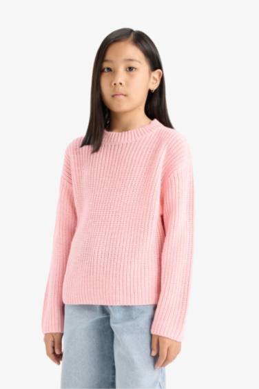 Girl Standard Fit Crew Neck Knit Pullover
