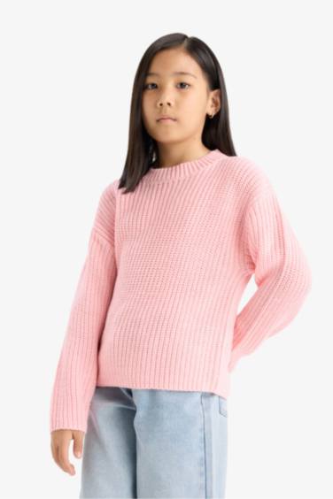 Girl Standard Fit Crew Neck Knit Pullover