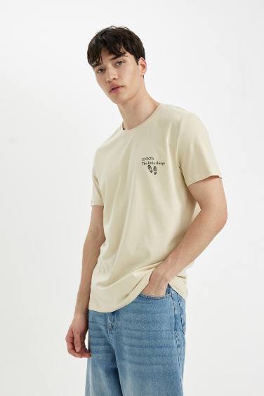 Slim Fit Crew Neck Printed Short Sleeve T-Shirt