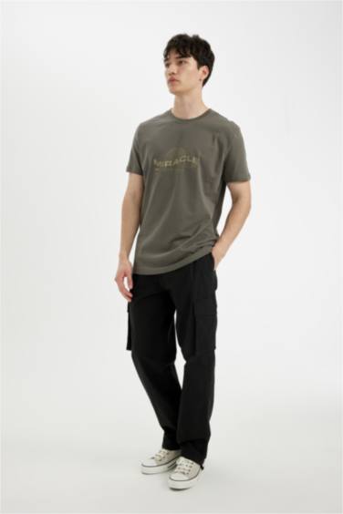 Slim Fit Crew Neck Printed Short Sleeve T-Shirt