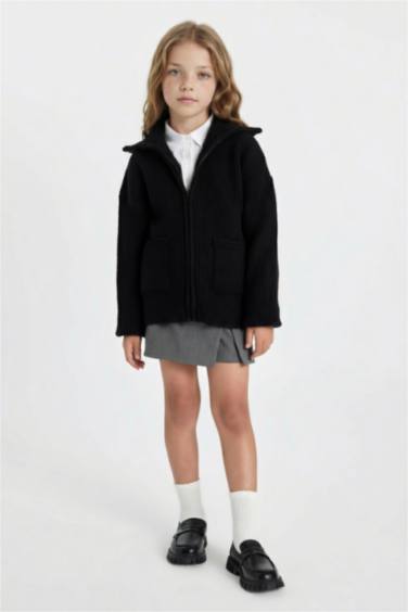 Кардиган на молнии для девочек, Школьная коллекция