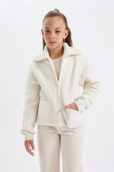 Кардиган на молнии для девочек, Школьная коллекция