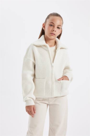 Кардиган на молнии для девочек, Школьная коллекция