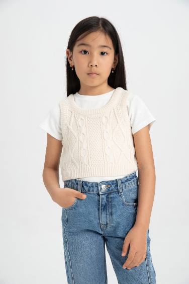 Girl Crop Sweater Vest