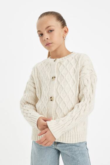 Standard Fit Crew Neck Cardigan