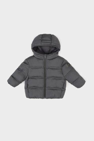 Baby Boy Hooded Zippered Puffer Jacket