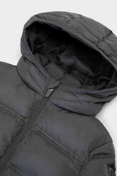 Baby Boy Hooded Zippered Puffer Jacket