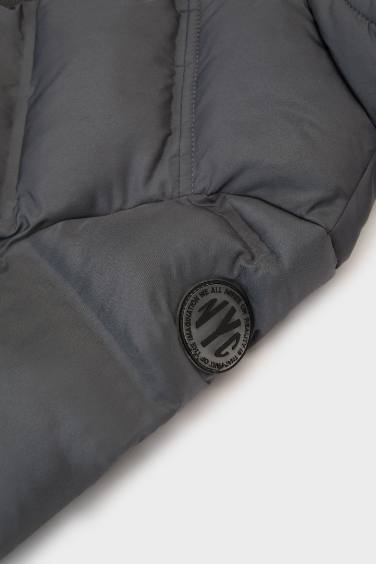 Baby Boy Hooded Zippered Puffer Jacket