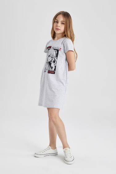 Girl Printed Short Sleeve Dress