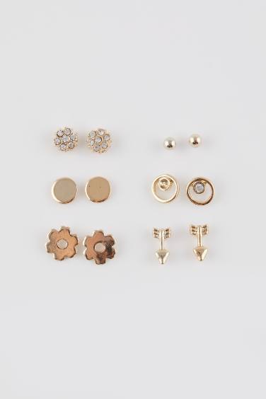Lot de 6 paires de Boucles d'oreilles dorées pour femme