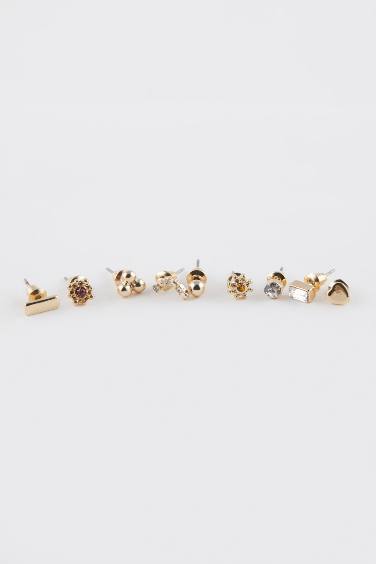 Woman 9 Piece Gold Earrings