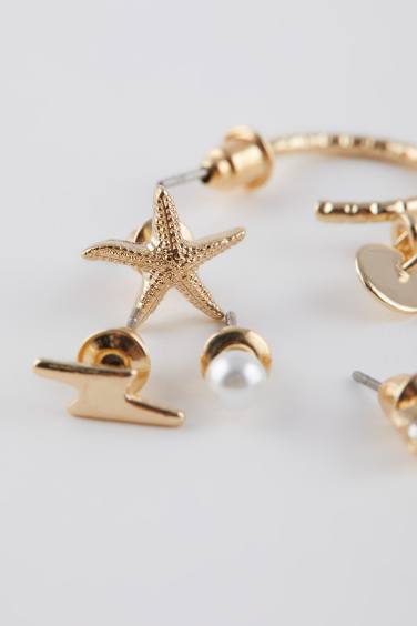 Kadın 12'li Gold Küpe