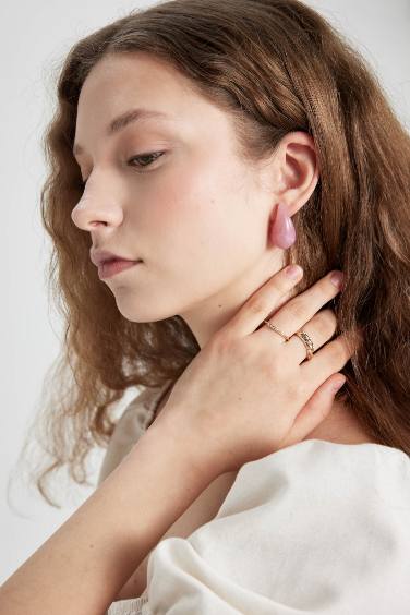 Woman Drop Pink Earrings