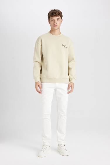 бокси фит үлкен дөңгелек жаға Свитер