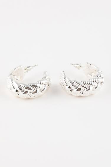 Woman Hoop Silver Earrings