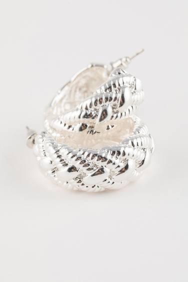Woman Hoop Silver Earrings