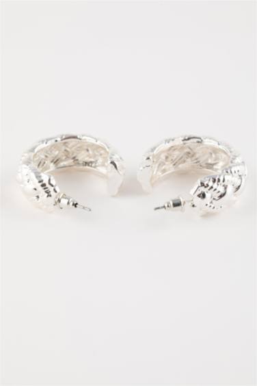Woman Hoop Silver Earrings