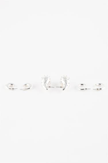 Woman 3 Piece Silver Earrings