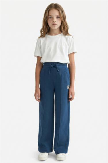 Kız Çocuk Wide Leg Geniş Paça Beli Lastikli Eşofman Altı